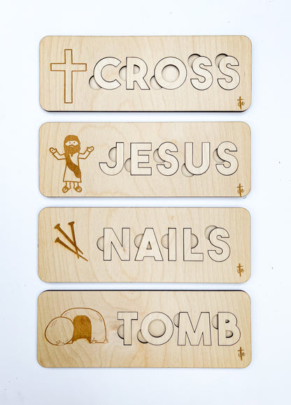 Jesus' Crucifixion Spelling Puzzle Set