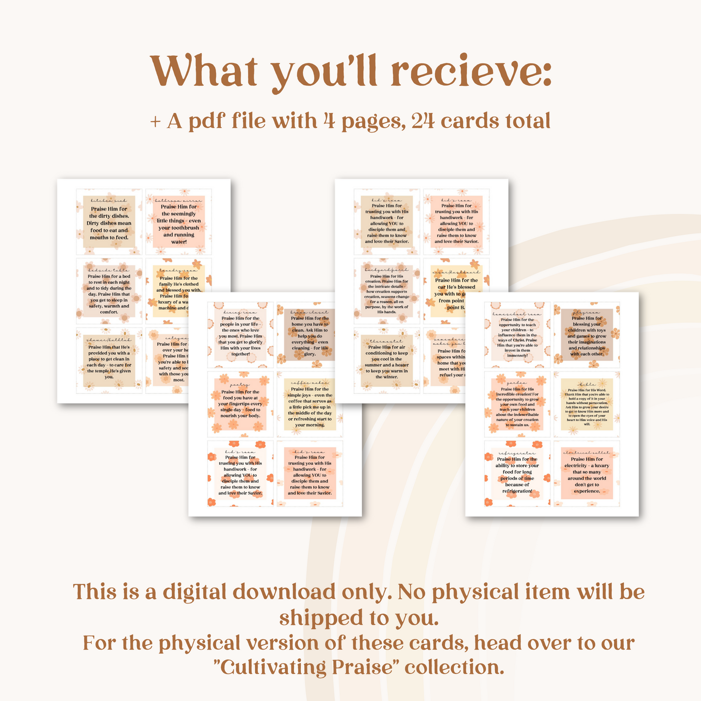 Gratitude Cards | Boho Florals | Digital Download