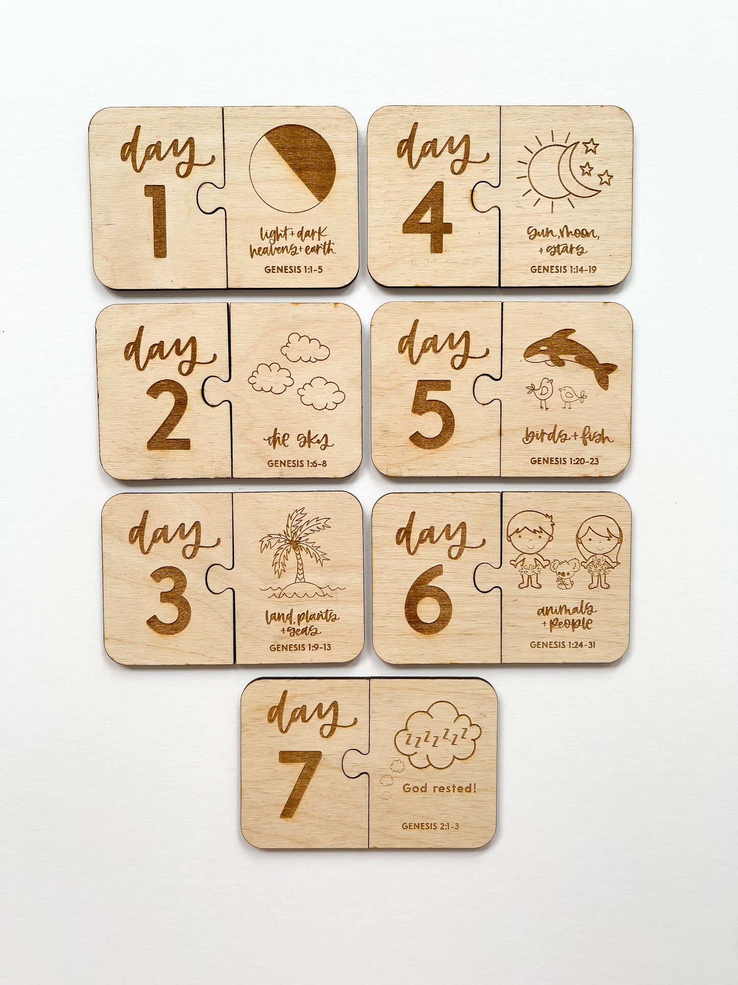 7 Days of Creation Matching Cards