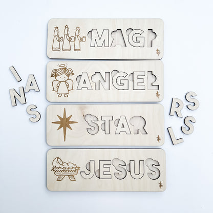 Jesus' Birth Spelling Puzzle Set