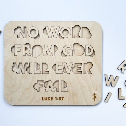 Luke 1:37 Scripture Spelling Puzzle
